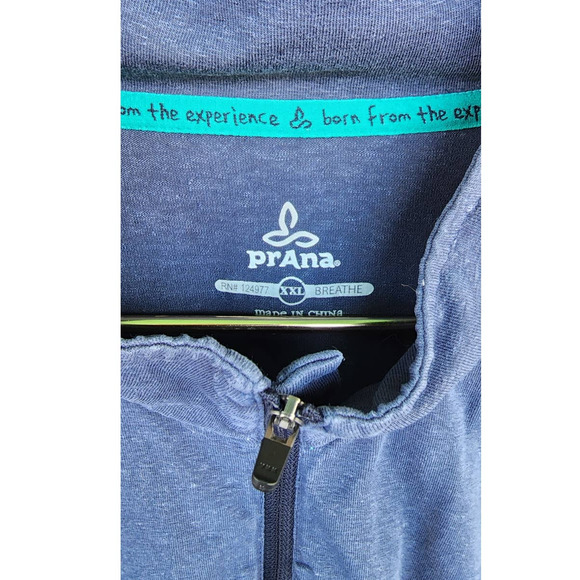 Men's‎ prAna 1/4 Zip Blue Pullover Mock Neck Sweatshirt XXL 2XL - Picture 5 of 5